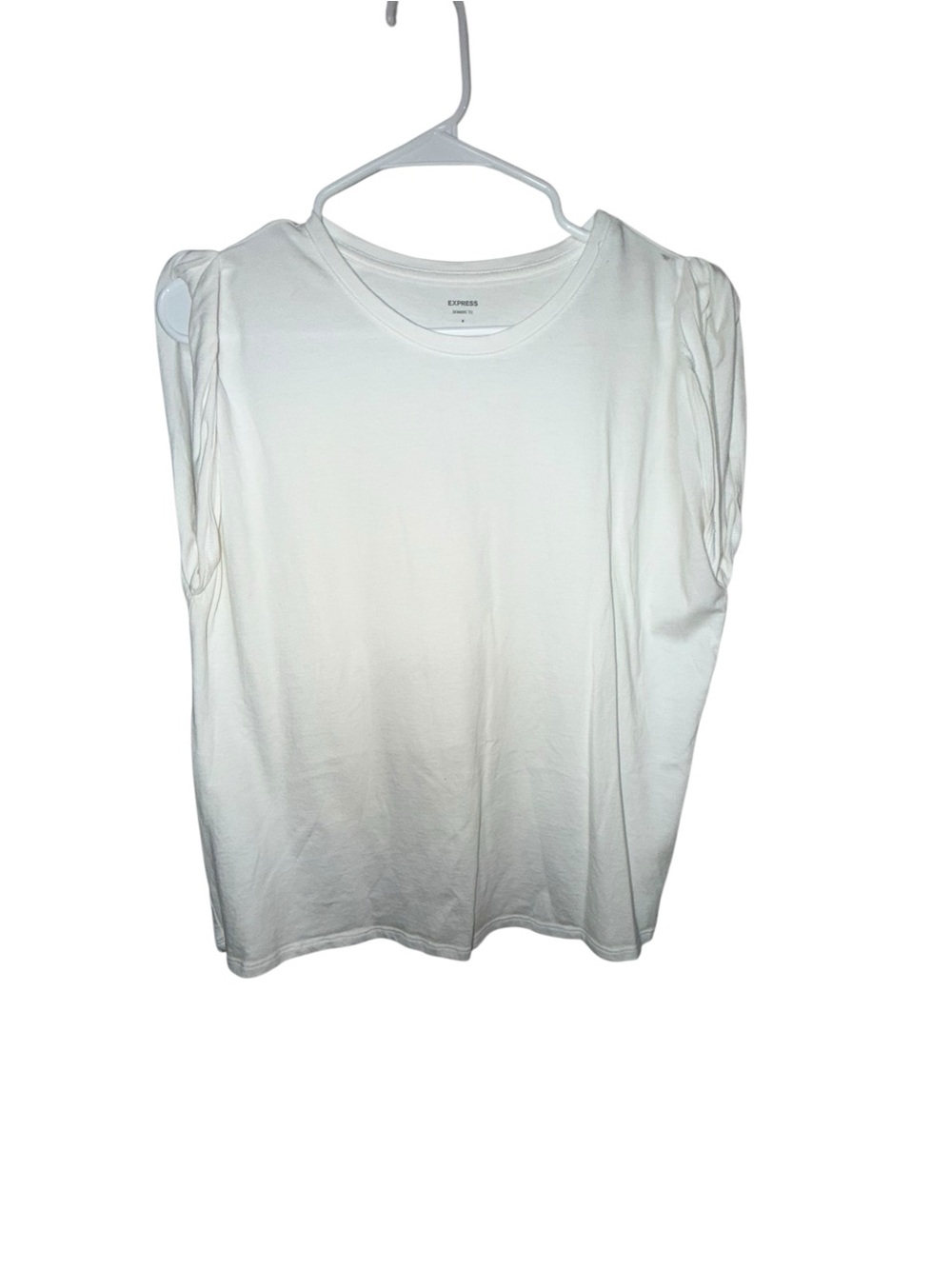 Express White Puff Sleeve Crew Tee